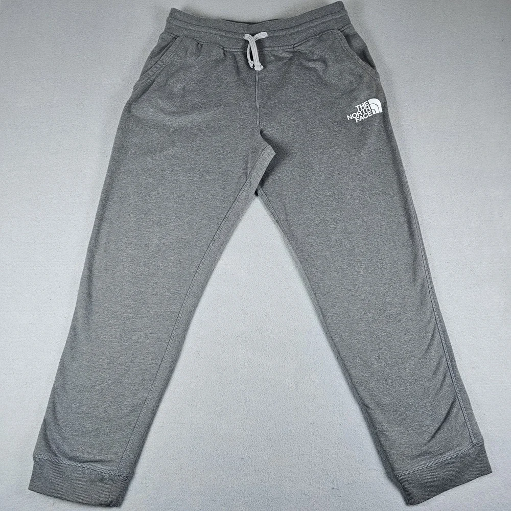 The North Face Jogger Pants Mens Large Gray Fleece Sweatpants Drawstring Pockets